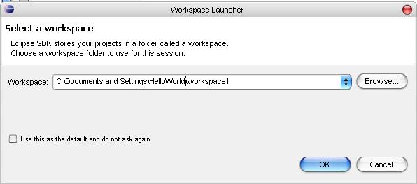Image showing the Eclipse Workspace Launcher