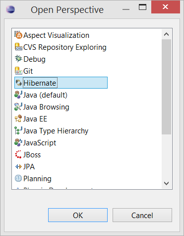 Open Hibernate Perspective