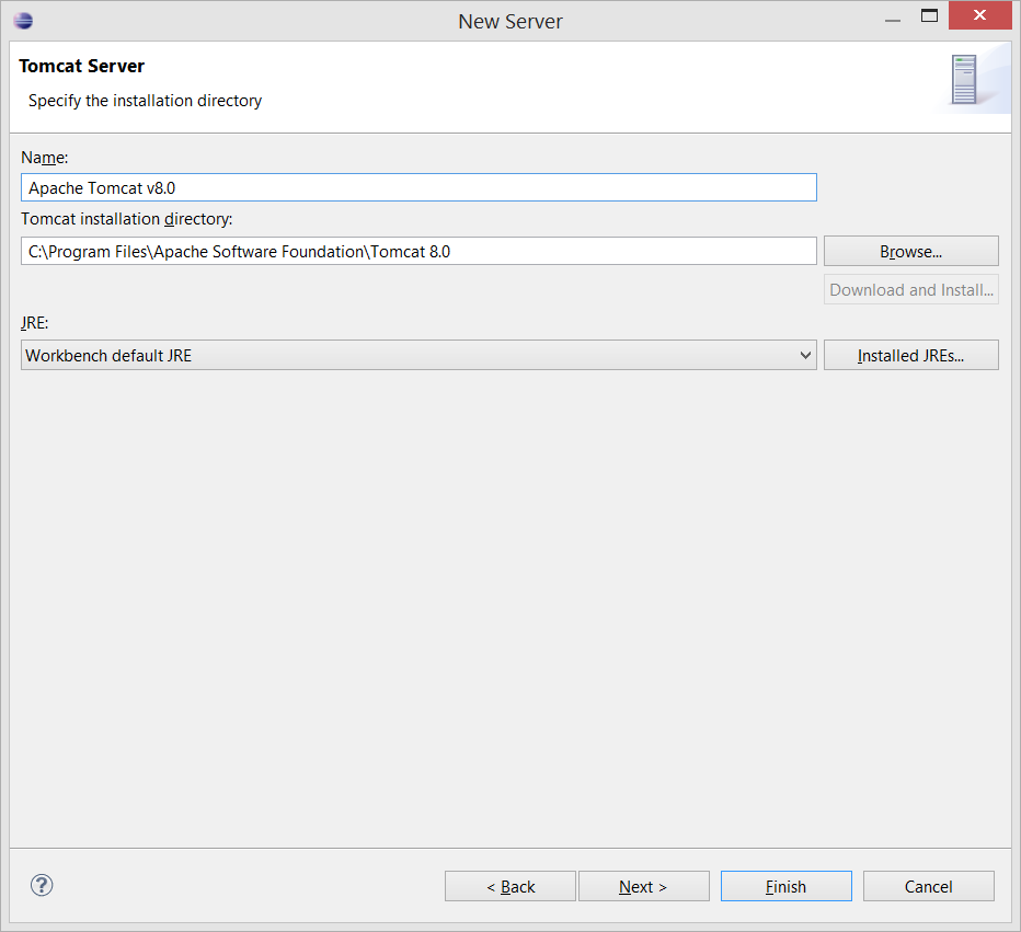 Tomcat and JDK installation path